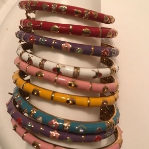 Children's enamel bracelets.